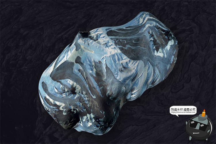 图片[5]-3D抽象陨石形状艺术颜料星系宇宙太阳系空间结构PNG免抠装饰素材-设计猿