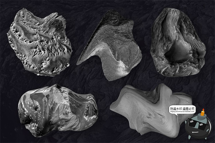 图片[11]-3D抽象陨石形状艺术颜料星系宇宙太阳系空间结构PNG免抠装饰素材-设计猿