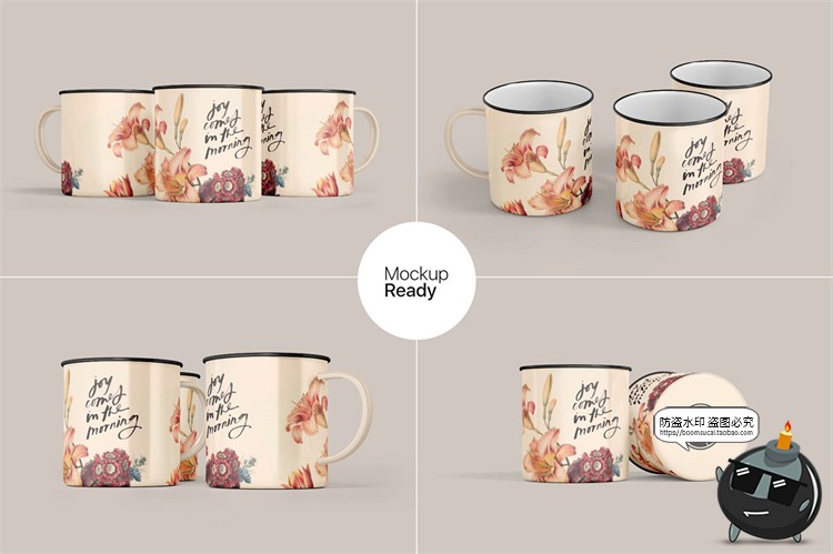 图片[5]-时尚搪瓷杯老式茶杯缸vi效果展示智能贴图样机PSD模板Mockup素材-设计猿