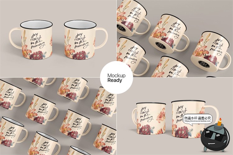图片[6]-时尚搪瓷杯老式茶杯缸vi效果展示智能贴图样机PSD模板Mockup素材-设计猿