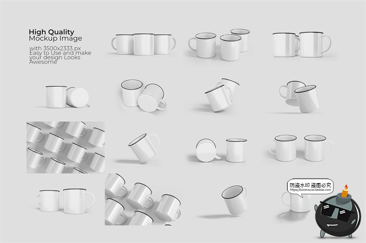 图片[7]-时尚搪瓷杯老式茶杯缸vi效果展示智能贴图样机PSD模板Mockup素材-设计猿
