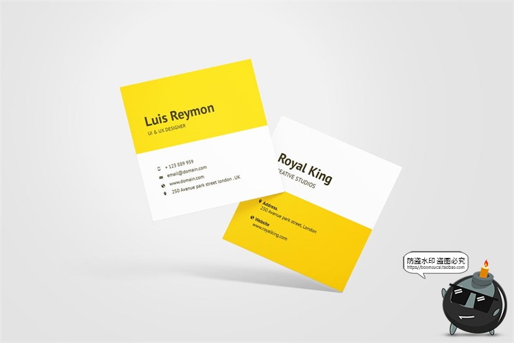 图片[3]-正方形卡片名片卡纸小纸片VI展示模型mockups样机PSD模板PS素材-设计猿