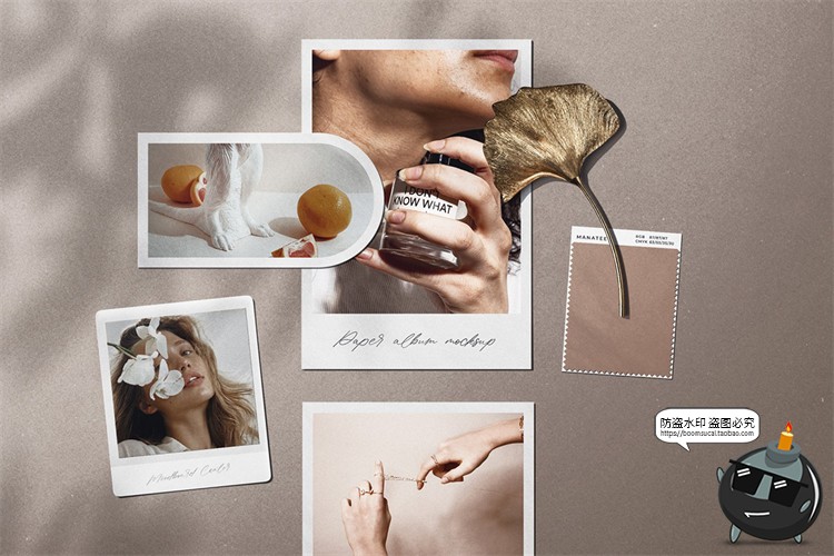 图片[10]-文艺照片墙情绪板模型撕纸剪贴画场景光影阴影样机PSD模板PS素材-设计猿