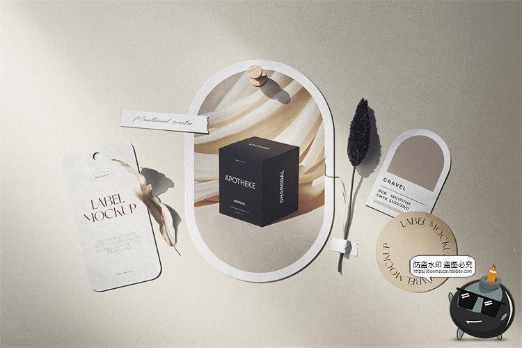 图片[13]-文艺照片墙情绪板模型撕纸剪贴画场景光影阴影样机PSD模板PS素材-设计猿