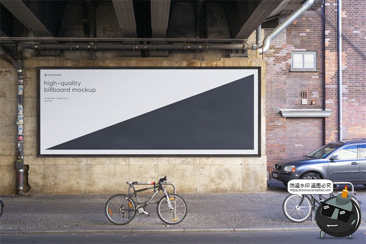 图片[31]-户外广告牌招牌宣传栏墙壁街头灯箱大屏壁画广告样机PSD模板素材-设计猿