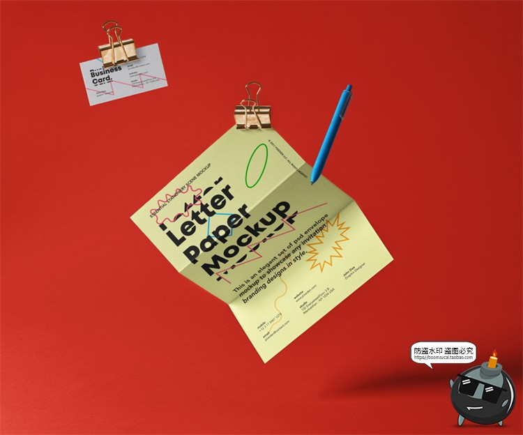 图片[12]-冷淡风样机集 撞色风笔记本名片海报书籍VI文创品牌PSD模板PS素材-设计猿