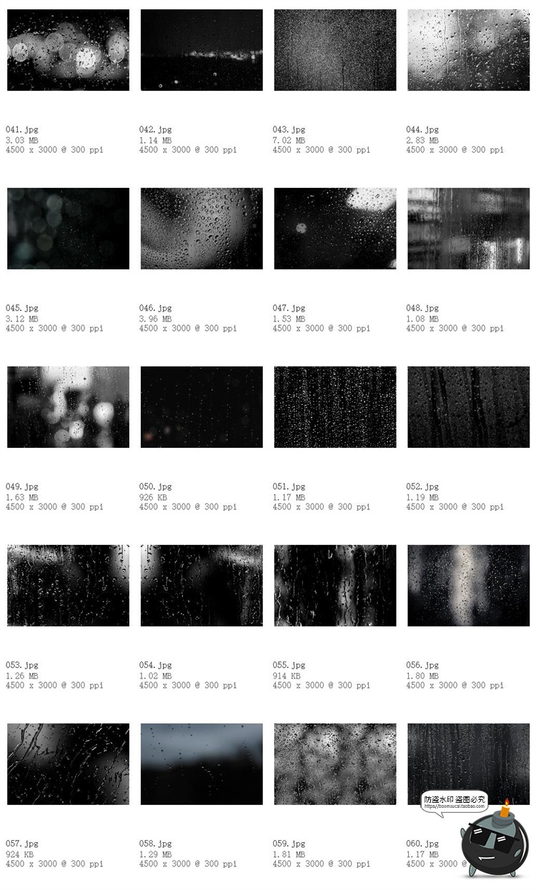 图片[10]-窗户雨水玻璃雨滴水迹照片叠层素材PNG免抠ABR笔刷后期合成PS素材-设计猿