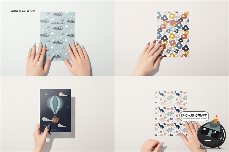 图片[6]-手持贺卡明信片卡片请柬礼品信函智能贴图展示样机PSD模板PS素材-设计猿