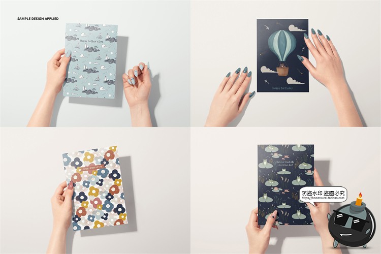 图片[7]-手持贺卡明信片卡片请柬礼品信函智能贴图展示样机PSD模板PS素材-设计猿