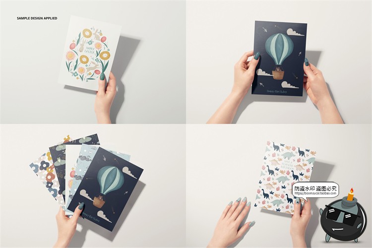 图片[9]-手持贺卡明信片卡片请柬礼品信函智能贴图展示样机PSD模板PS素材-设计猿