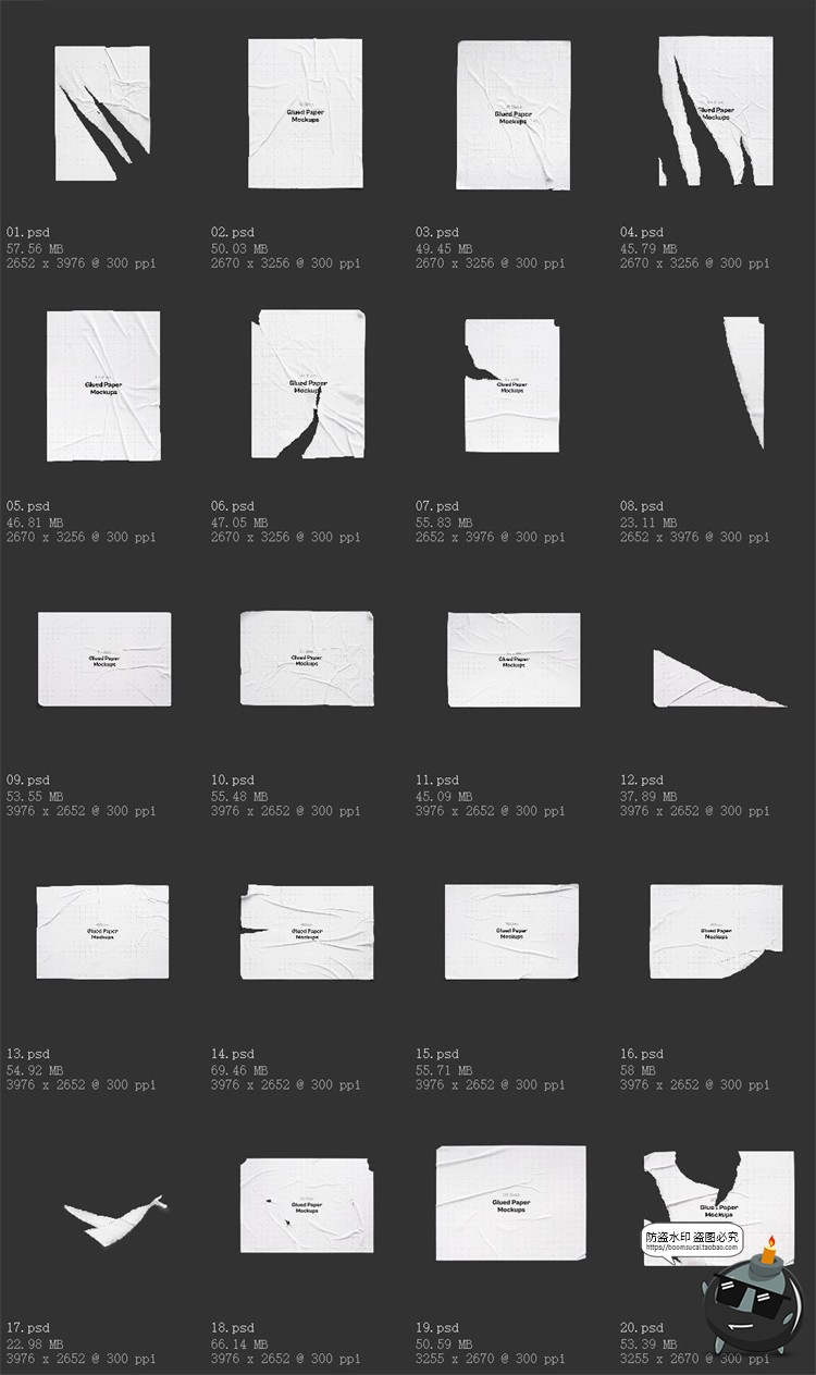 图片[9]-胶合撕纸海报粘贴破损撕痕纸张广告效果图展示PSD模板样机PS素材-设计猿