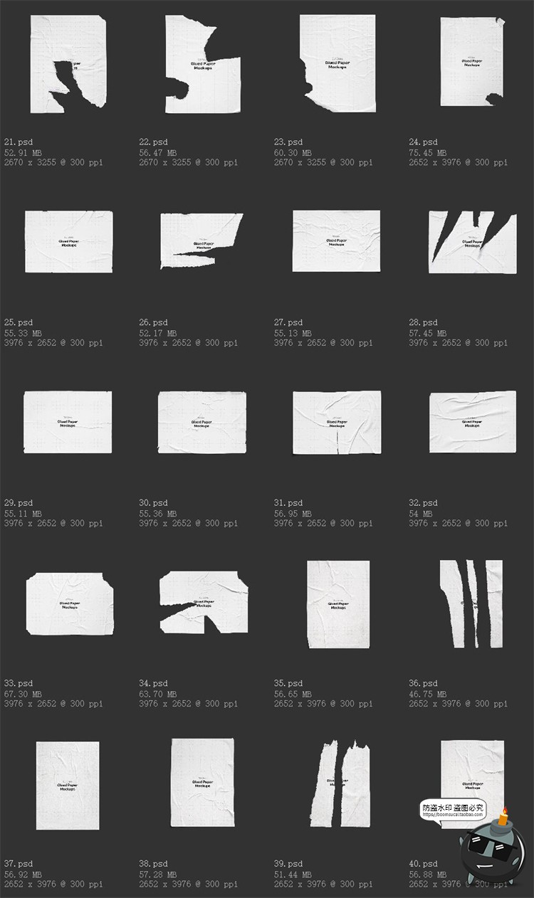 图片[10]-胶合撕纸海报粘贴破损撕痕纸张广告效果图展示PSD模板样机PS素材-设计猿