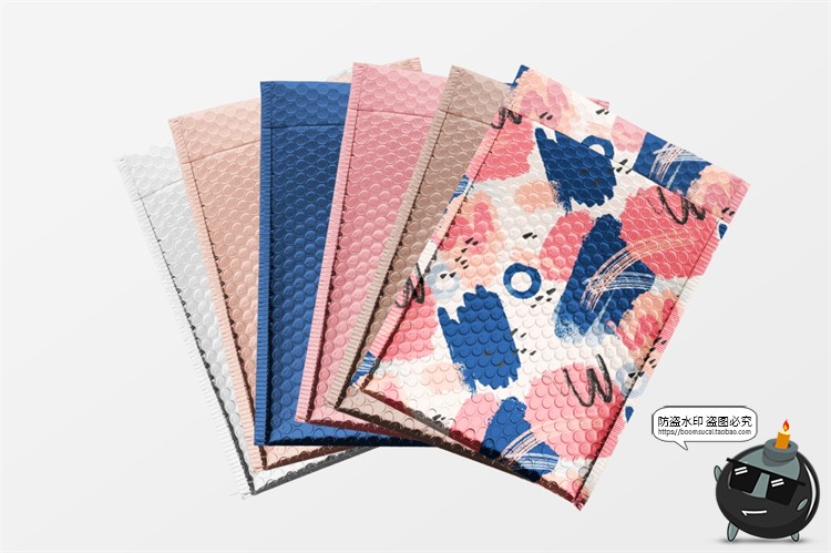 快递包裹气泡服装包装密封袋智能贴图效果展示样机PSD模板PS素材-设计猿