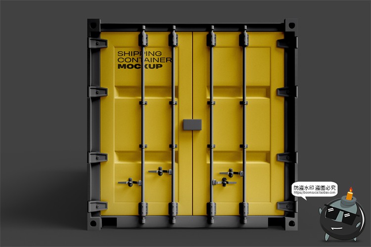图片[5]-集装箱货柜铁皮柜子外观图案智能贴图效果展示样机PSD模板PS素材-设计猿