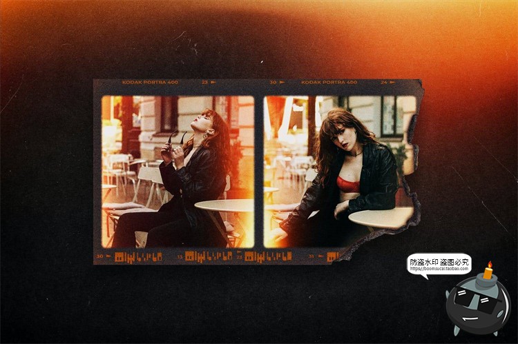 图片[2]-复古做旧漏光烧焦燃烧摄影胶卷胶片灰烬纹理边缘样机PSD模板素材-设计猿