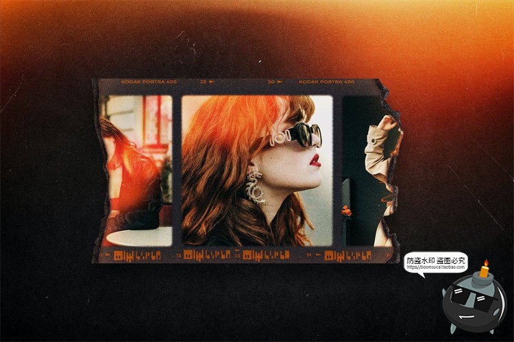 图片[5]-复古做旧漏光烧焦燃烧摄影胶卷胶片灰烬纹理边缘样机PSD模板素材-设计猿