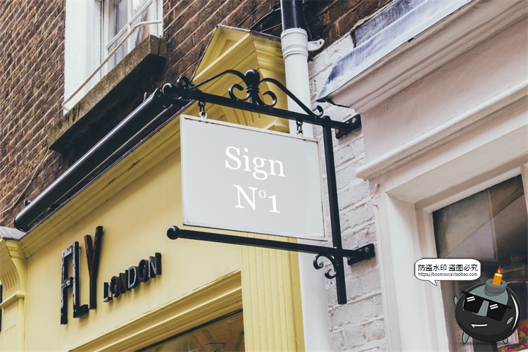 图片[4]-北欧户外店面街道招牌标识咖啡广告牌空白贴图样机PSD模板PS素材-设计猿