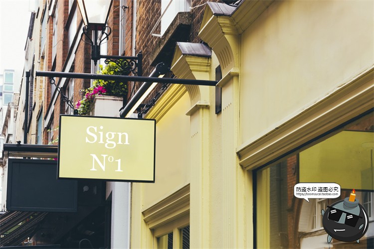 图片[5]-北欧户外店面街道招牌标识咖啡广告牌空白贴图样机PSD模板PS素材-设计猿