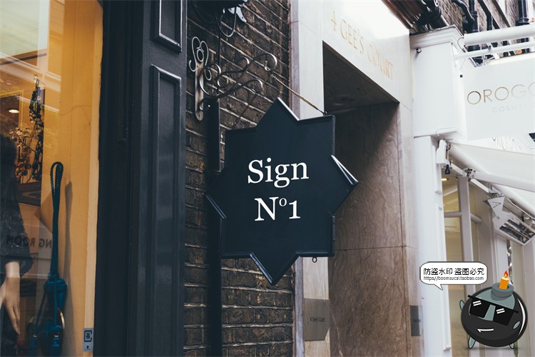 图片[6]-北欧户外店面街道招牌标识咖啡广告牌空白贴图样机PSD模板PS素材-设计猿