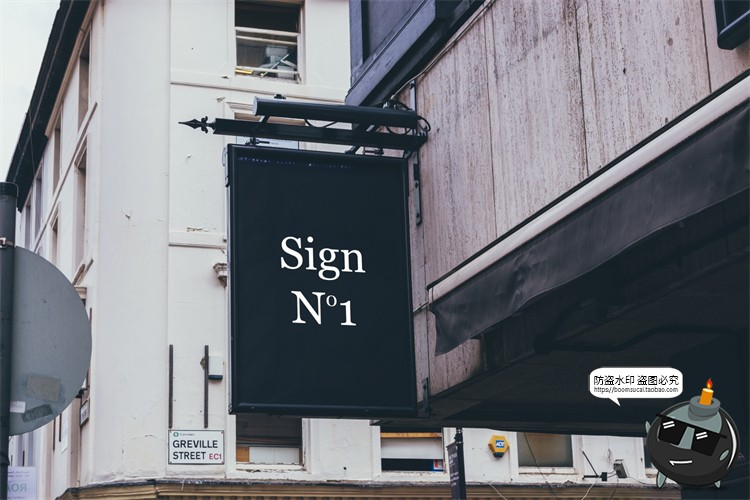 图片[8]-北欧户外店面街道招牌标识咖啡广告牌空白贴图样机PSD模板PS素材-设计猿