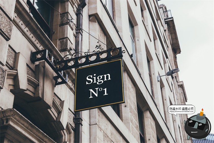 图片[9]-北欧户外店面街道招牌标识咖啡广告牌空白贴图样机PSD模板PS素材-设计猿