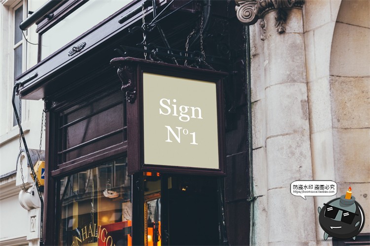 图片[15]-北欧户外店面街道招牌标识咖啡广告牌空白贴图样机PSD模板PS素材-设计猿