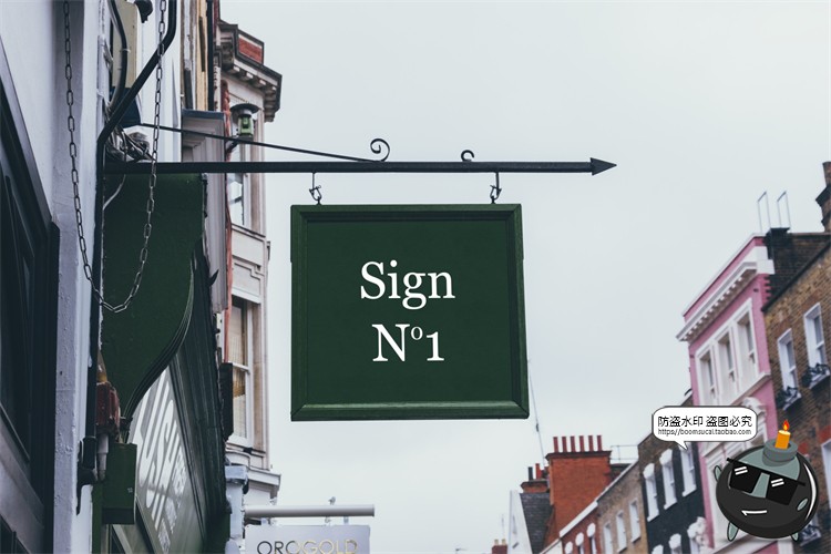 图片[21]-北欧户外店面街道招牌标识咖啡广告牌空白贴图样机PSD模板PS素材-设计猿