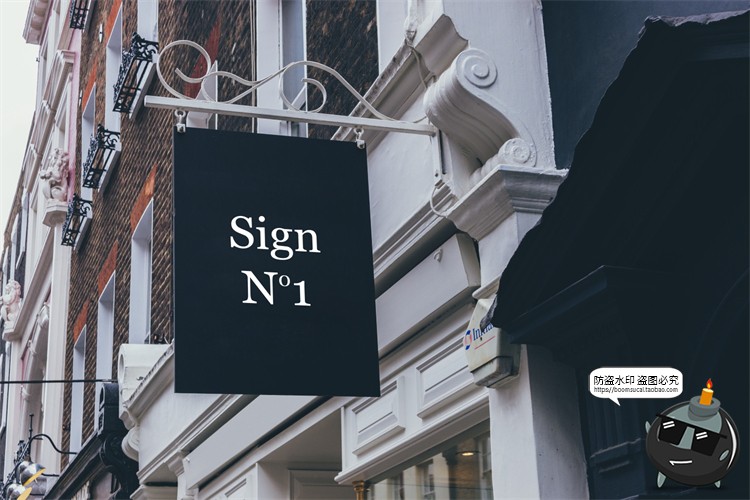 图片[26]-北欧户外店面街道招牌标识咖啡广告牌空白贴图样机PSD模板PS素材-设计猿