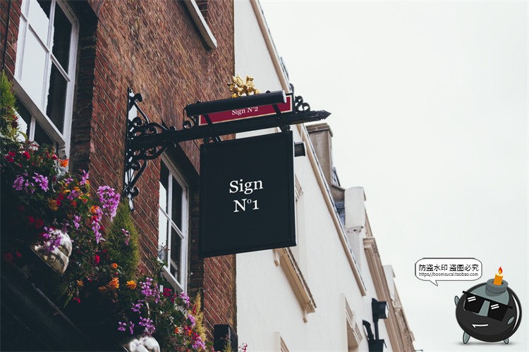 图片[27]-北欧户外店面街道招牌标识咖啡广告牌空白贴图样机PSD模板PS素材-设计猿