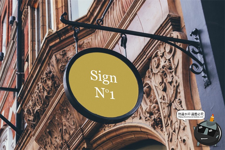 图片[31]-北欧户外店面街道招牌标识咖啡广告牌空白贴图样机PSD模板PS素材-设计猿