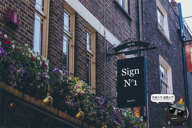 图片[42]-北欧户外店面街道招牌标识咖啡广告牌空白贴图样机PSD模板PS素材-设计猿