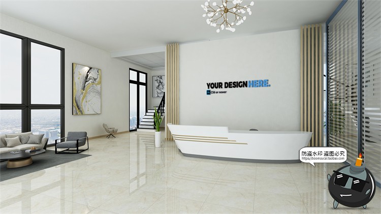 图片[11]-前台背景墙办公企业公司标志logo贴图样机效果展示PSD模板素材-设计猿