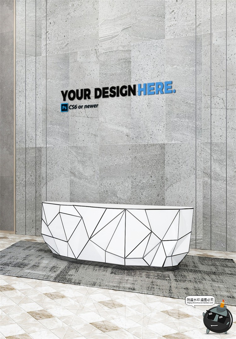 图片[13]-前台背景墙办公企业公司标志logo贴图样机效果展示PSD模板素材-设计猿