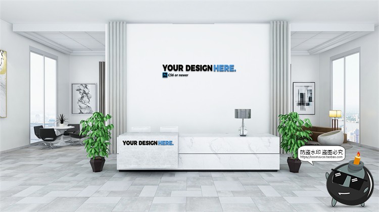 图片[14]-前台背景墙办公企业公司标志logo贴图样机效果展示PSD模板素材-设计猿