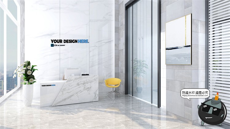 图片[15]-前台背景墙办公企业公司标志logo贴图样机效果展示PSD模板素材-设计猿
