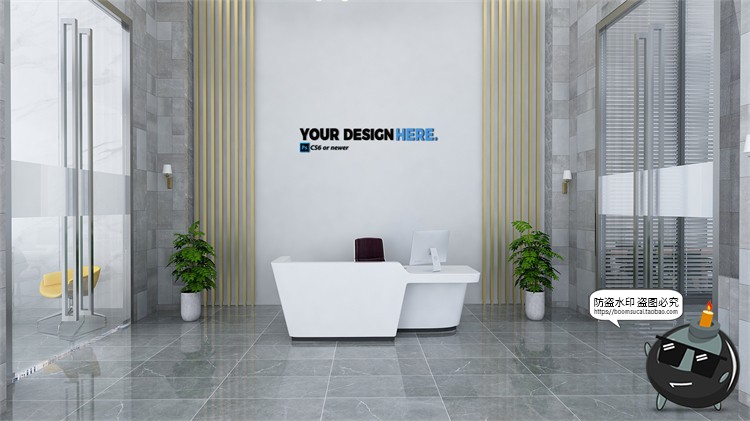 图片[16]-前台背景墙办公企业公司标志logo贴图样机效果展示PSD模板素材-设计猿