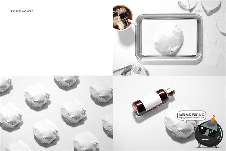 图片[2]-手工汉堡牛肉堡食品安全纸防油纸包装效果展示样机PSD模板PS素材-设计猿