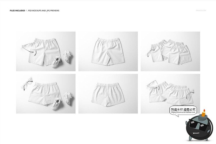 图片[2]-短裤四角裤内裤婴儿儿童安全裤短裤智能贴图展示样机PSD模板素材-设计猿