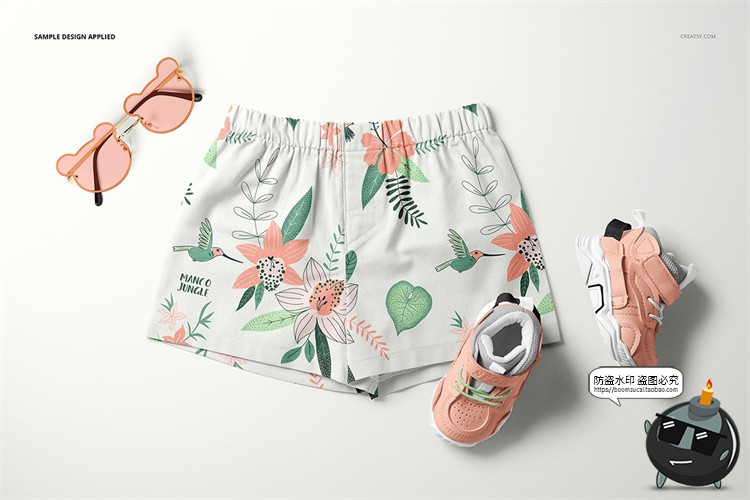 图片[4]-短裤四角裤内裤婴儿儿童安全裤短裤智能贴图展示样机PSD模板素材-设计猿