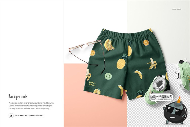 图片[9]-短裤四角裤内裤婴儿儿童安全裤短裤智能贴图展示样机PSD模板素材-设计猿