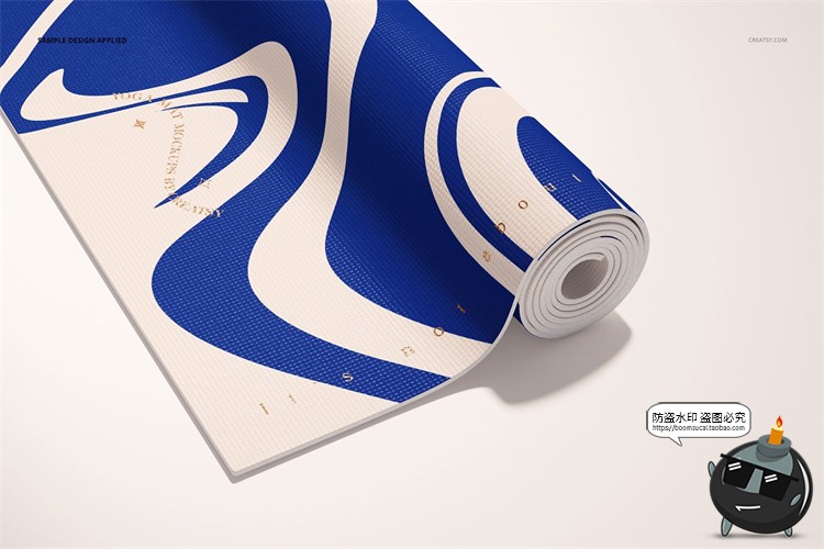 防滑运动健身瑜伽垫泡沫材质地垫图案展示样机贴图PSD模板PS素材-设计猿