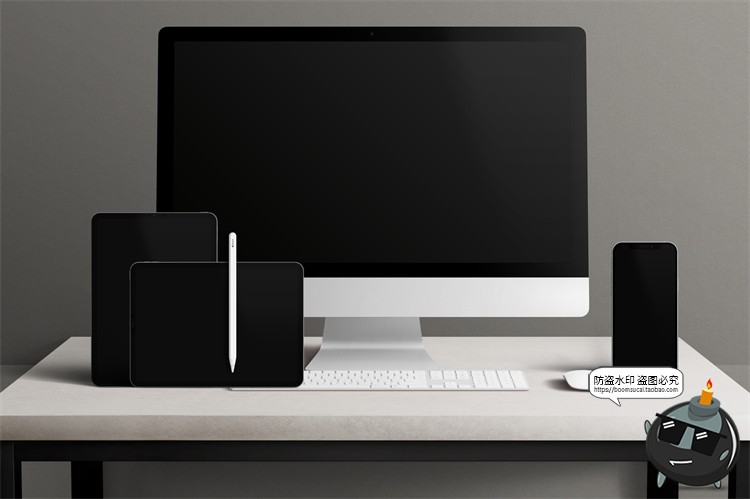 图片[1]-极简光影电脑设备笔记本网页APP界面UI展示样机贴图PSD模板PS素材-设计猿