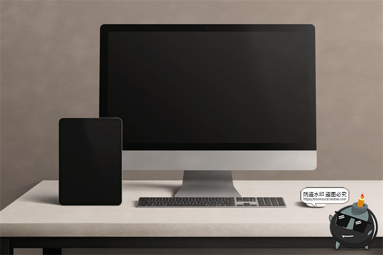 极简光影电脑设备笔记本网页APP界面UI展示样机贴图PSD模板PS素材-设计猿