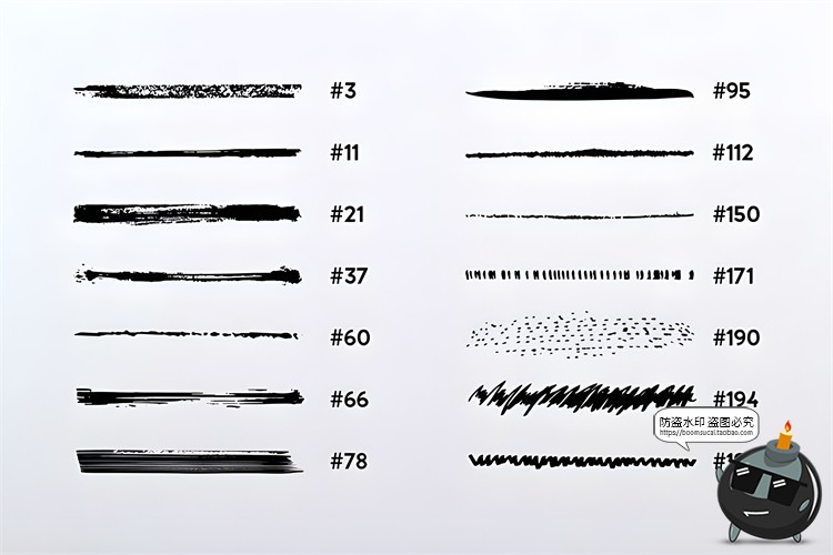 图片[2]-AI画笔组合集！木炭铅笔马克笔水彩书法笔插画师套装AI矢量笔刷-设计猿