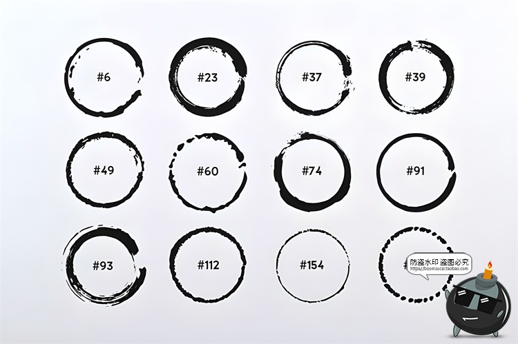 图片[4]-AI画笔组合集！木炭铅笔马克笔水彩书法笔插画师套装AI矢量笔刷-设计猿