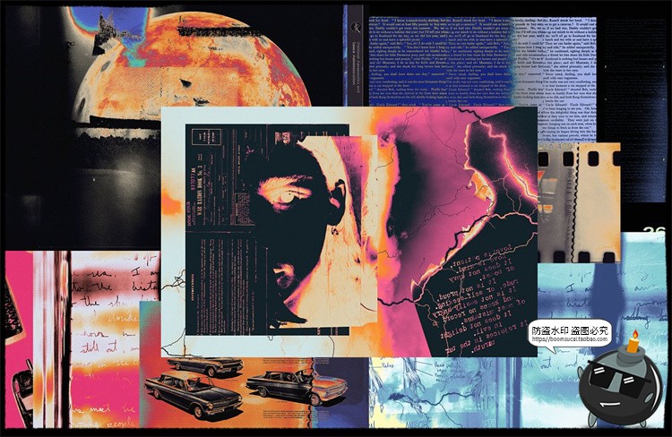 复古赛博朋克未来机能拼贴艺术人物酸性图形元素剪贴画PNG素材-设计猿