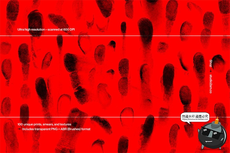 图片[3]-复古做旧手印掌纹指纹手掌印肌理纹理PNG免抠图片Ps笔刷后期素材-设计猿