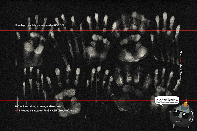 图片[4]-复古做旧手印掌纹指纹手掌印肌理纹理PNG免抠图片Ps笔刷后期素材-设计猿