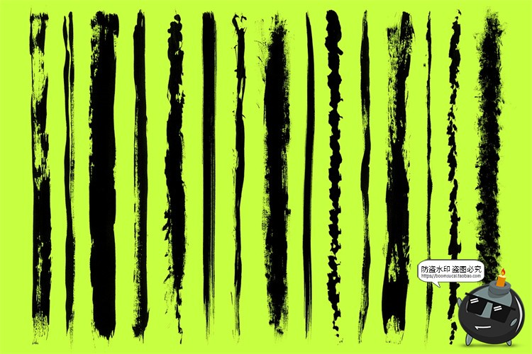 图片[3]-中国风毛笔刷痕油漆手写涂鸦笔痕迹书法手绘笔触PNG免抠图片素材-设计猿