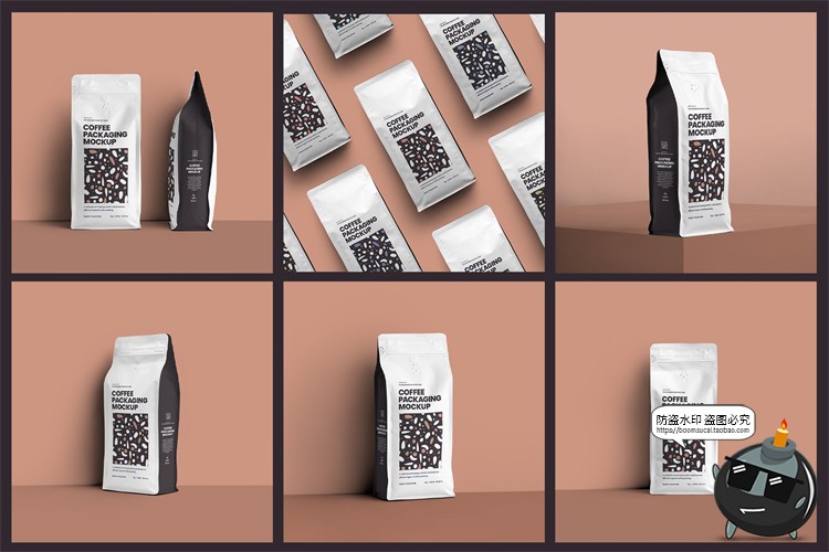 图片[2]-自立自封袋咖啡豆种子产品包装贴图效果图展示样机PSD模板PS素材-设计猿